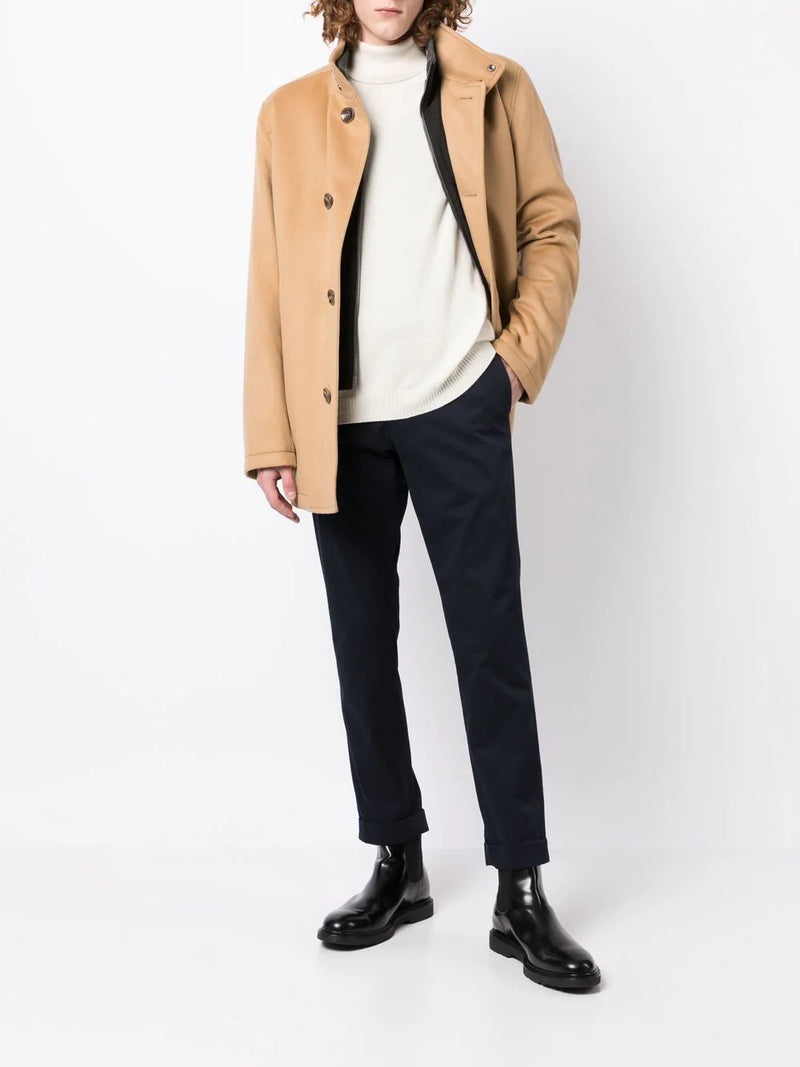 BOSS - Wool-cashmere coat with inner layer