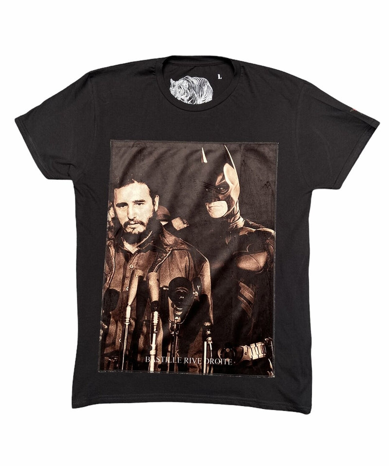 Bastille Fidel And Superhero Print Cotton T-Shirt