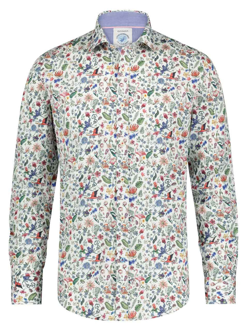 A Fish Named Fred Flamingo Coral Shirt