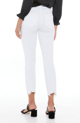 PAIGE Cindy Raw Hem Ankle Jeans in Crisp White