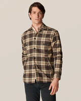 ETON Brown Checked Cotton–wool-cashmere Overshirt
