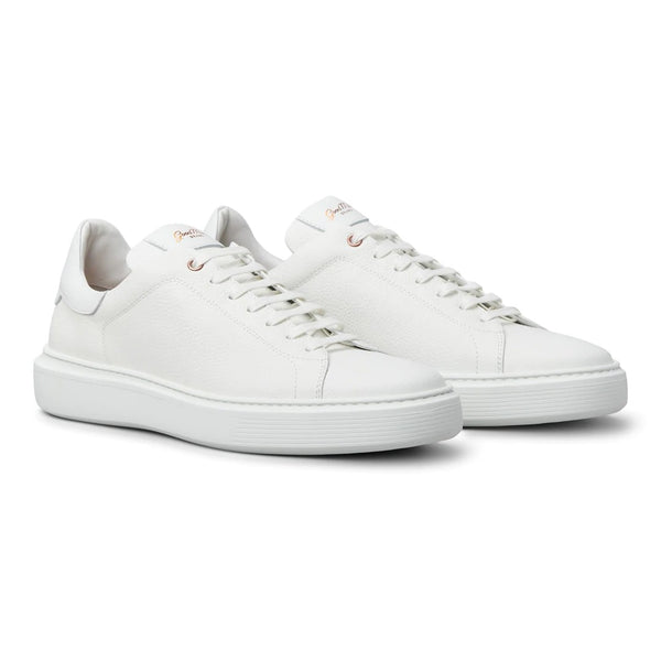 Good Man Brand Pebble Leather Low-Top Sneaker in White