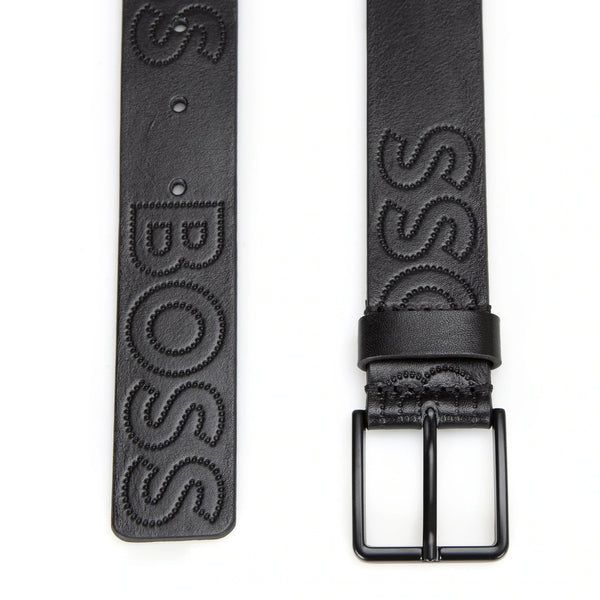 BOSS Bold golf leather belt with logo