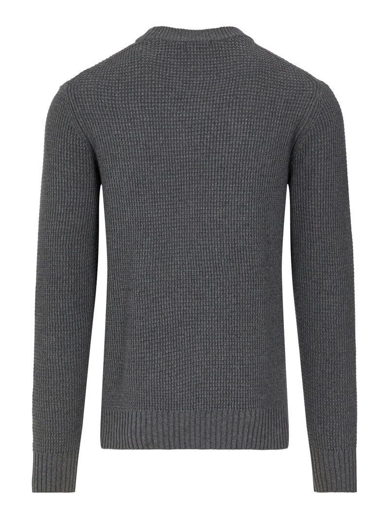 J. Lindeberg Oliver Structure Sweater in Dark Grey Melange