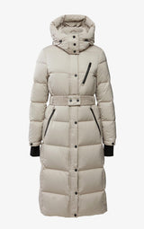 Soia & Kyo JILL semi-fitted calf length down coat with removable hood