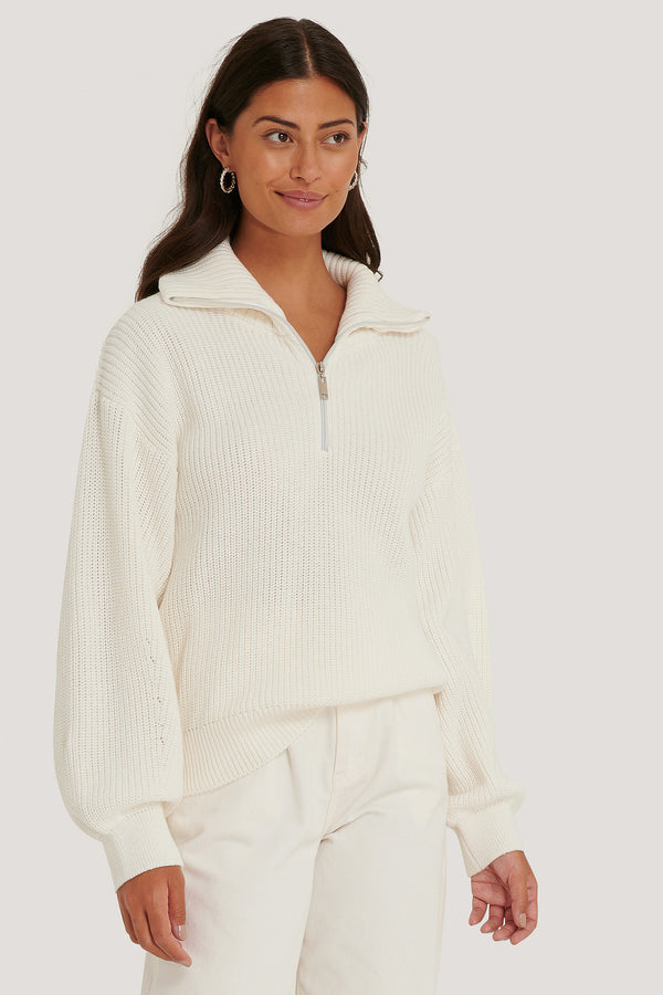 NA-KD Half-Zip Up Sweater