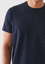Patrick Assaraf Pima Cotton Stretch Micro-Pattern Printed T-Shirt