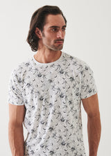 Patrick Assaraf Pima Cotton Stretch Floral Print T-Shirt