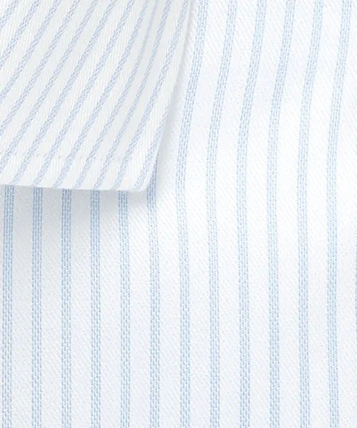 Profuomo Cutaway Light Blue Striped Travel Shirt