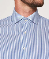 Profuomo Cutaway Blue Striped Travel Shirt