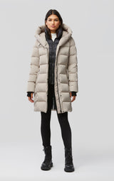 Soia & Kyo SONNY sporty down coat with nylon puffer bib and collar