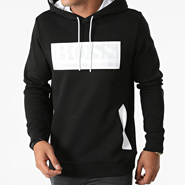 BOSS Soody cotton-blend hooded sweatshirt with block logo
