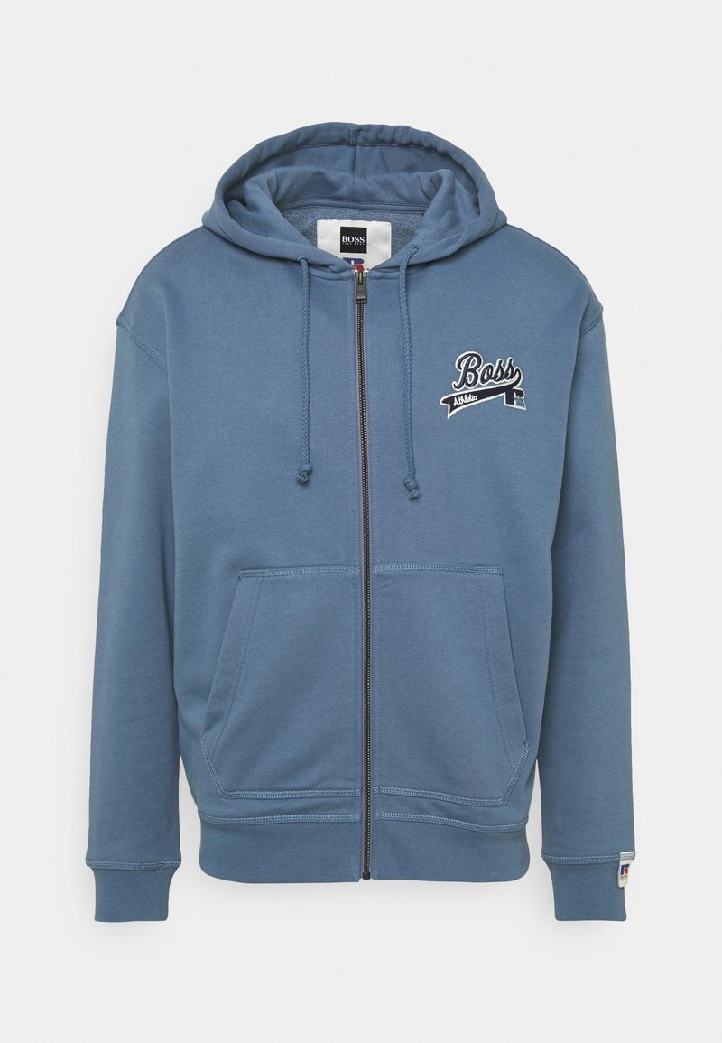BOSS x Russell Athletic cotton-blend zip-up hoodie with exclusive logo