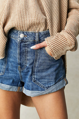 Free People Beginners Luck Slouch Shorts in Felicity Wash