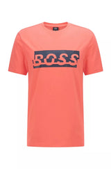 Boss Tee 4 stretch-cotton T-shirt with new-season logo artwork