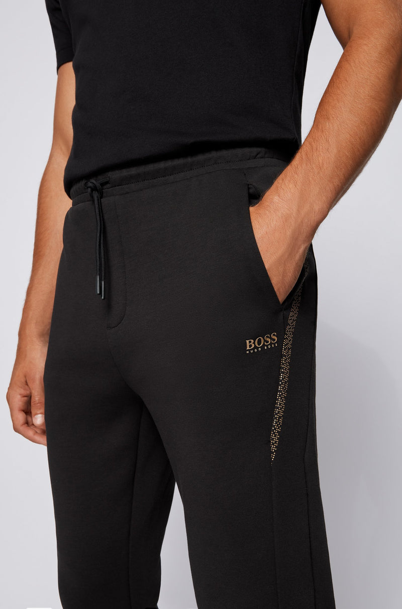 BOSS Logo tracksuit bottoms with pixel print and hemmed cuffs