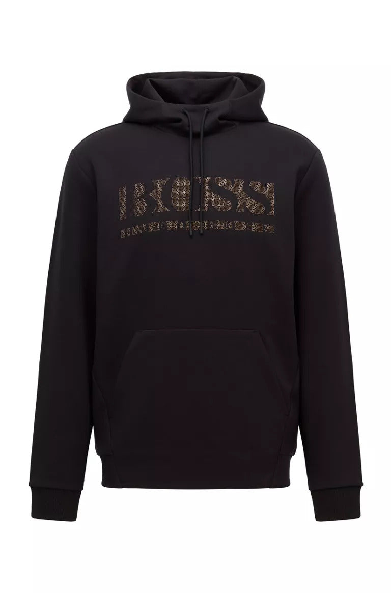 BOSS Soody 2 regular-fit hooded sweatshirt with pixelated logo