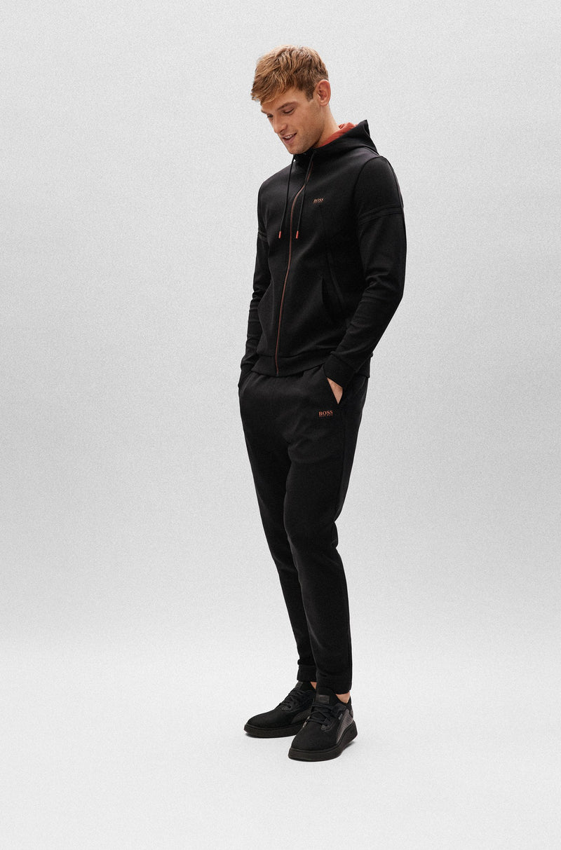 BOSS Cotton-blend regular-fit tracksuit with contrast logo