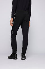 BOSS Cotton-blend tracksuit bottoms with logo tape