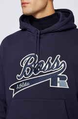BOSS x Russell Athletic cotton-blend hooded sweatshirt with exclusive logo