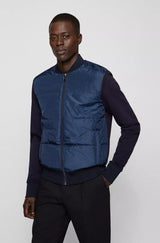 BOSS Skiles zip-up sweatshirt in organic cotton and technical fabric