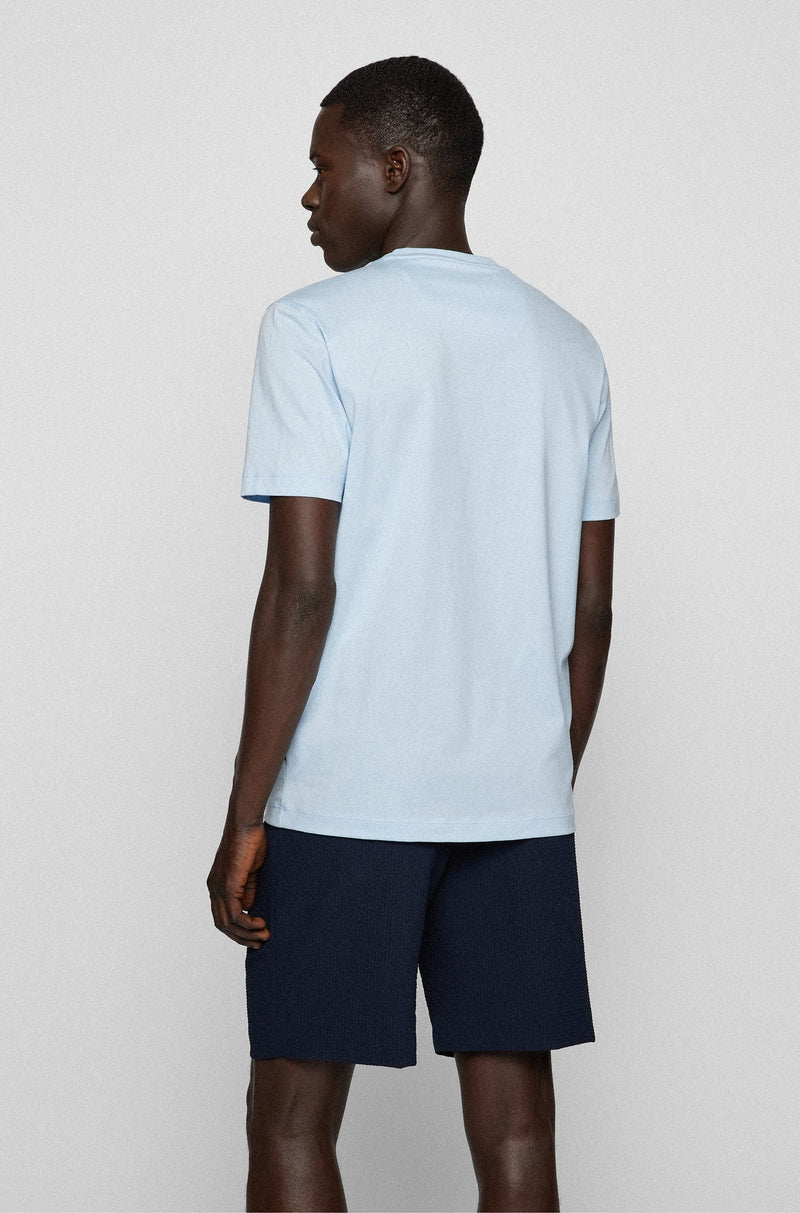 BOSS Tilburt Mercerised-cotton t-shirt with colour-changing logo