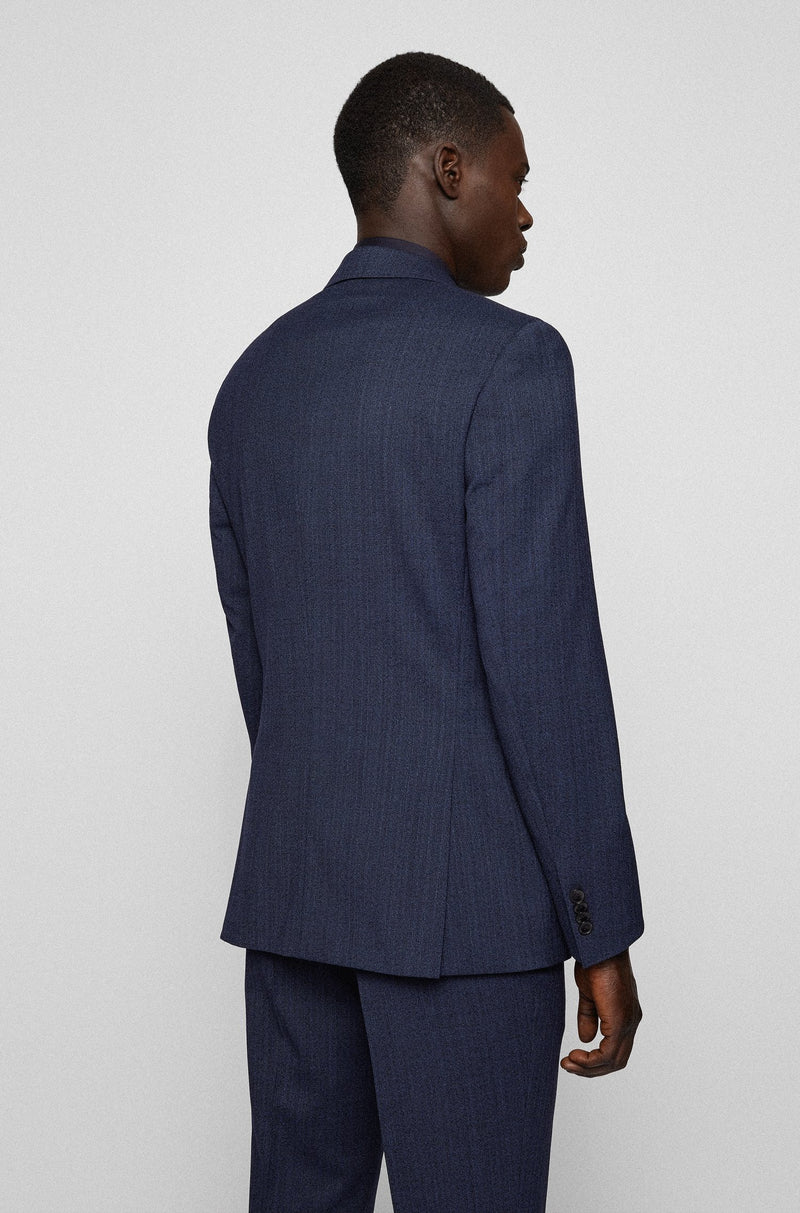 BOSS Huge Slim-fit three-piece suit in stretch virgin wool