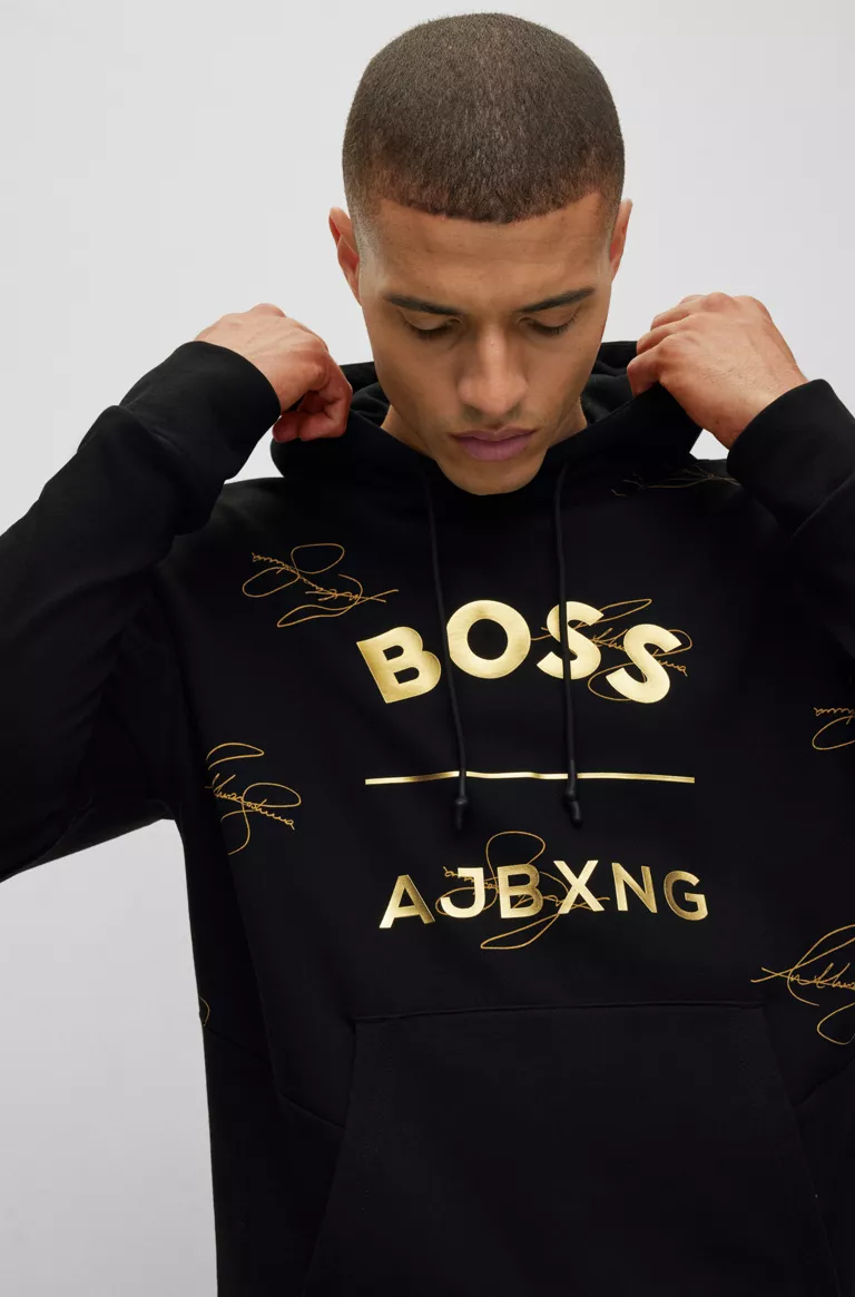Boss Ajbxing organic-cotton relaxed fit hoodie