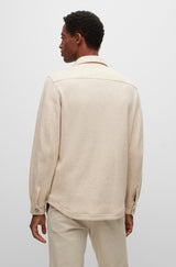 BOSS RELAXED-FIT OVERSHIRT IN A MICRO-PATTERNED WOOL BLEND