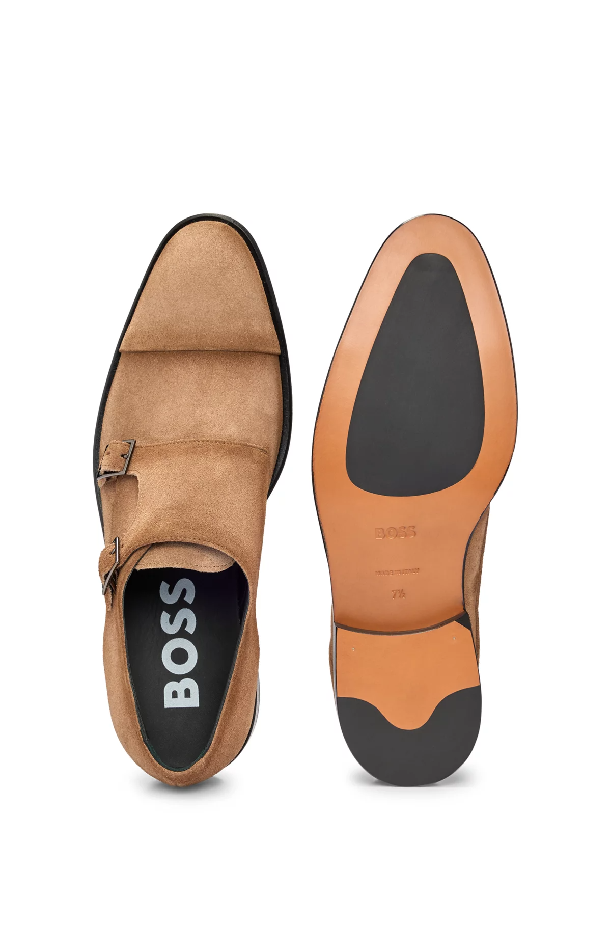 Hugo Boss Double Monk Strap Oxford Tan Suede Mens Oxfords Size 8 hbeu50541287_202_210?wid=1980&  main image 3