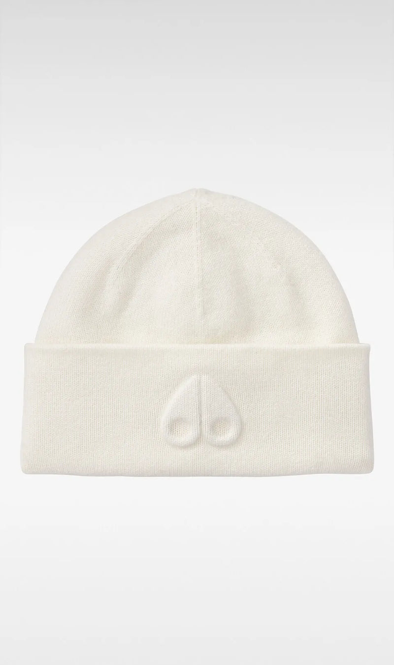 Moose Knuckles Wolcott Toque with Logo in White