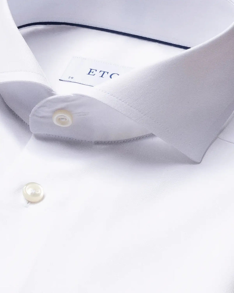 ETON White signature slim-fit twill shirt