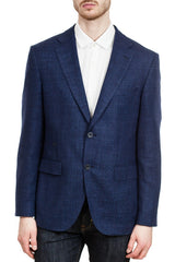 BOSS Jestor 4 Micro-Patterned Stretch Blazer in Navy