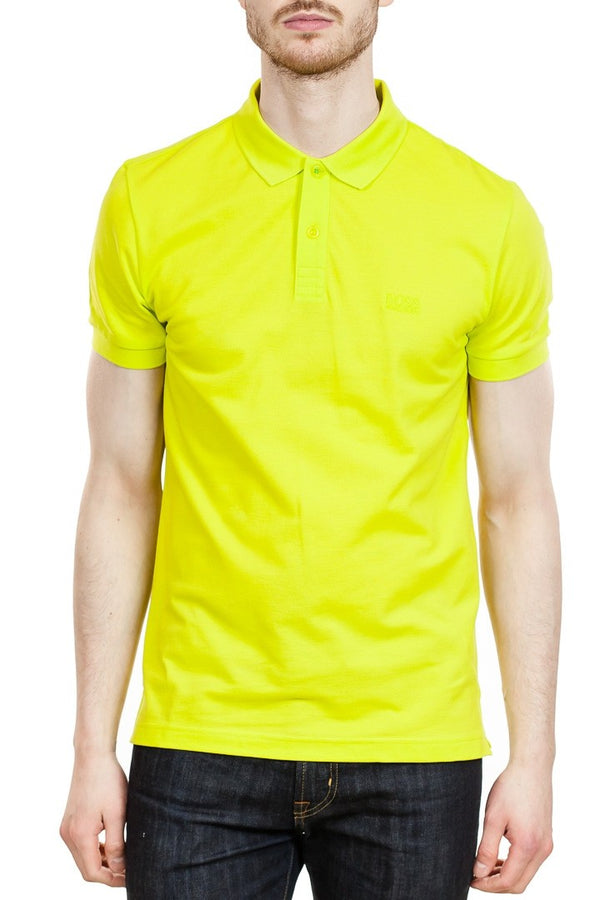 BOSS Piro Pima Cotton Polo Shirt in Yellow