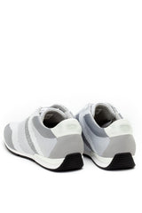 Hugo Boss Saturn Low-Profile Knit Sneakers in Light Grey