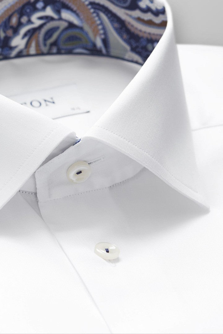 Eton Paisley Detail Shirt in White