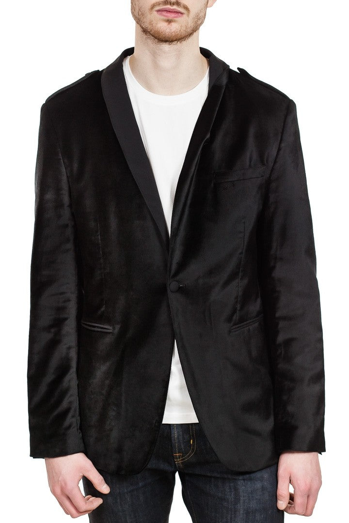 John Varvatos Shawl Collar Jacket in Black Velvet