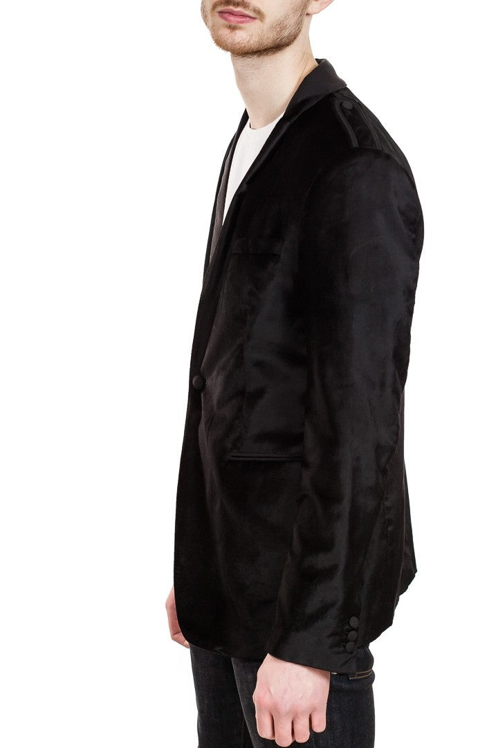 John Varvatos Shawl Collar Jacket in Black Velvet